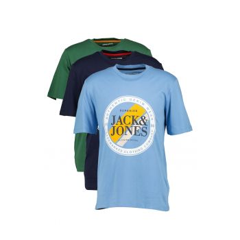Set de tricouri cu imprimeu logo- 3 piese