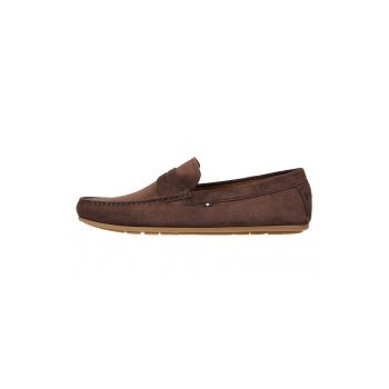 Pantofi loafer de piele intoarsa cu varf rotund de firma originali