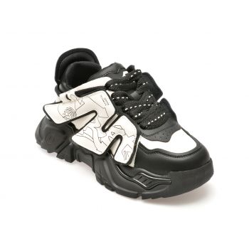 Pantofi sport GRYXX alb-negru, 8851, din piele naturala de firma originali