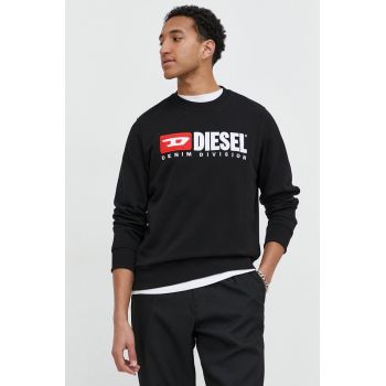 Diesel hanorac de bumbac bărbați, culoarea negru, cu imprimeu A03758.0GEAD de firma original