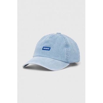 HUGO Blue șapcă de baseball din denim cu imprimeu 50522277