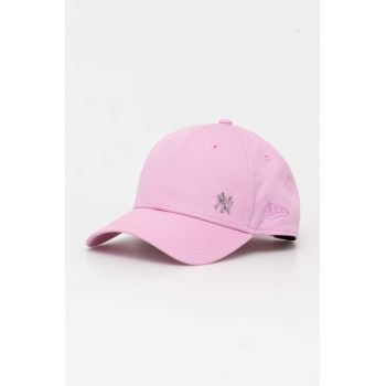 New Era șapcă de baseball din bumbac culoarea roz, cu imprimeu, NEW YORK YANKEES ieftina