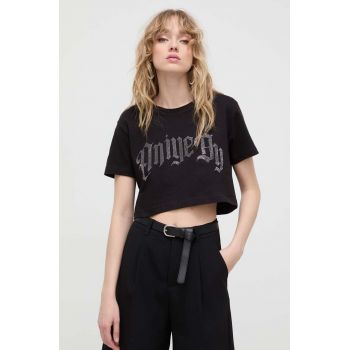 Aniye By tricou din bumbac femei, culoarea negru 185344