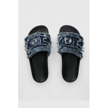 Diesel papuci Sa-Slide D Denim femei, culoarea albastru marin, Y03347-P5254-H4187 de firma originali