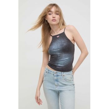 Diesel top femei, culoarea gri