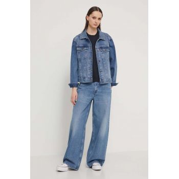 Hollister Co. geaca jeans femei, de tranzitie, oversize ieftina