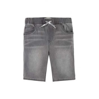 Levi's pantaloni scurti din denim pentru copii LVB SKINNY DOBBY SHORT culoarea gri ieftini