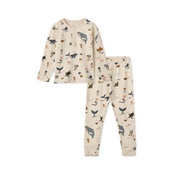 Liewood pijamale de bumbac pentru copii culoarea bej, modelator ieftine