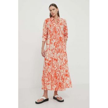 Marc O'Polo rochie din bumbac culoarea portocaliu, maxi, oversize ieftina