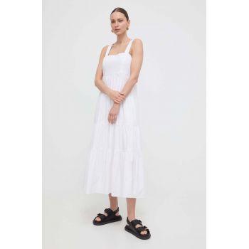 MICHAEL Michael Kors rochie culoarea alb, midi, evazati de firma originala