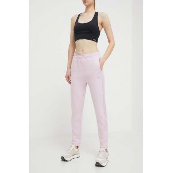Puma pantaloni de antrenament Evostripe culoarea roz, neted, 677880