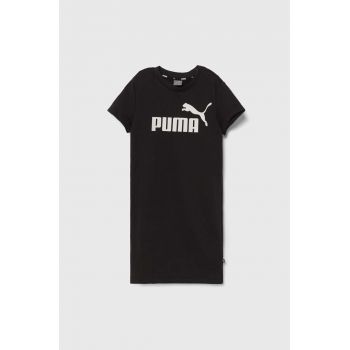 Puma rochie fete ESS+ Logo Dress TR G culoarea negru, mini, drept ieftina