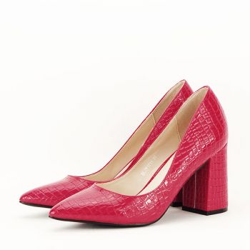 Pantofi rosii cu imprimeu Bianca 03