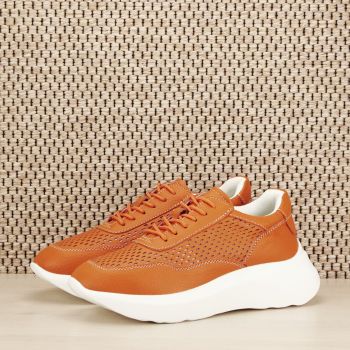 Sneakers piele naturala Aniela portocaliu M5 de firma originali