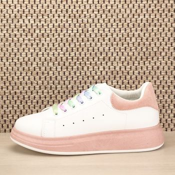 Sneakers alb cu roz Britney M3