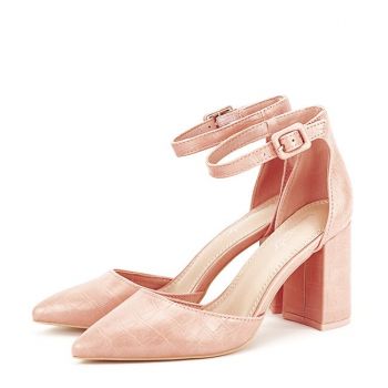 Pantofi roz somon cu imprimeu Larra 02 ieftine