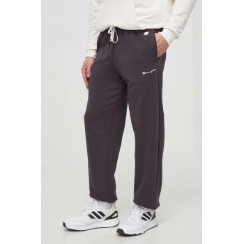 Champion pantaloni de trening culoarea gri, cu imprimeu, E20001 ieftini