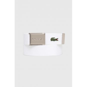 Lacoste curea barbati, culoarea alb