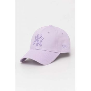 New Era șapcă de baseball din bumbac culoarea violet, cu imprimeu, NEW YORK YANKEES