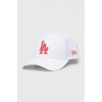 New Era sapca culoarea alb, cu imprimeu, LOS ANGELES DODGERS ieftina