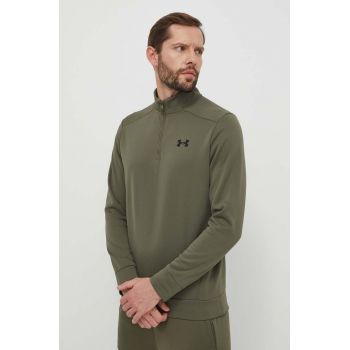 Under Armour bluza barbati, culoarea verde, neted ieftin