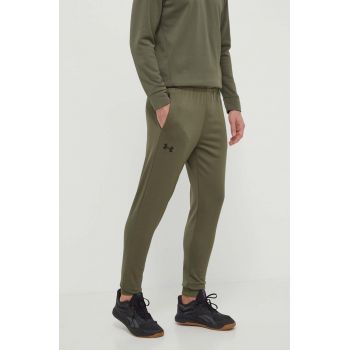 Under Armour pantaloni de trening Armour Fleece culoarea verde, neted de firma originali