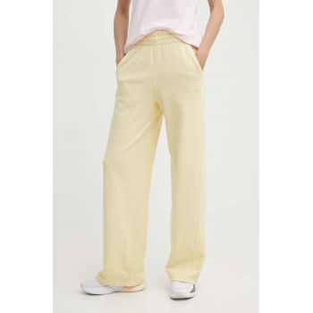 adidas Originals pantaloni de trening din bumbac culoarea galben, uni IR6020 ieftin