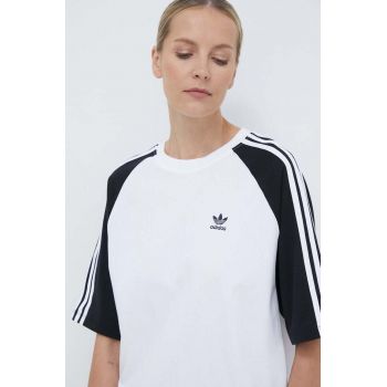 adidas Originals tricou din bumbac femei, culoarea alb IS4104
