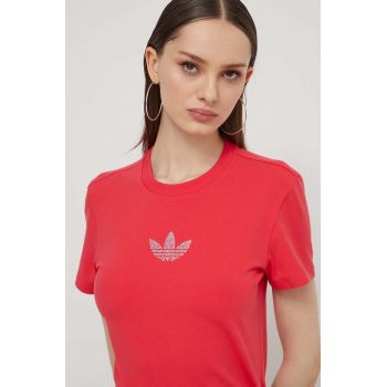 adidas Originals tricou femei, culoarea roșu IS4596 de firma original
