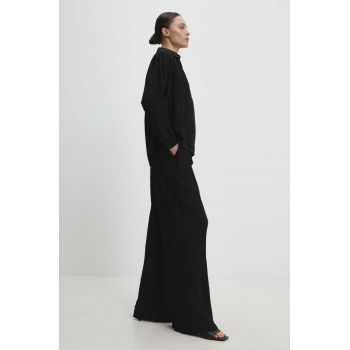 Answear Lab pantaloni femei, culoarea negru, lat, high waist