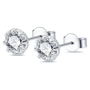 Cercei argint 925, JW904, model clasic, placati cu rodiu