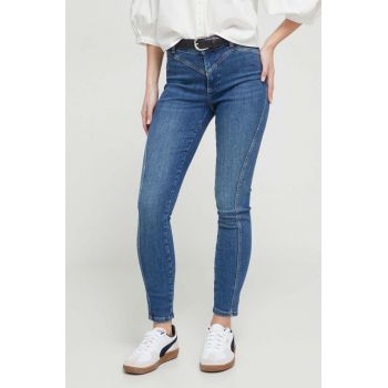 Desigual jeansi femei, culoarea albastru marin ieftini