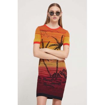 Desigual rochie culoarea portocaliu, mini, mulata de firma originala