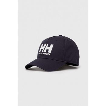 Helly Hansen șapcă de baseball din bumbac HH Ball Cap 67434 001 culoarea bleumarin, cu imprimeu 67434