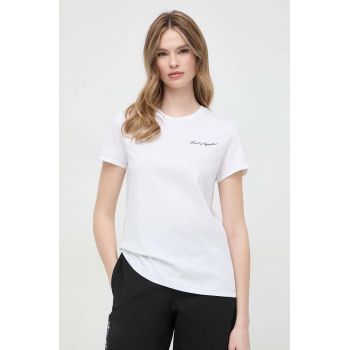 Karl Lagerfeld tricou din bumbac femei, culoarea alb