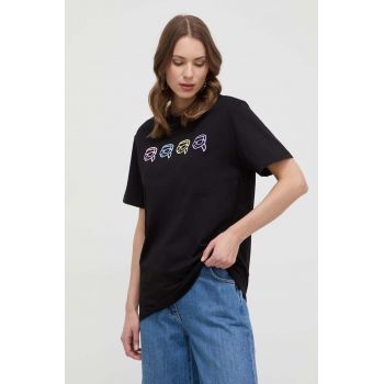 Karl Lagerfeld tricou din bumbac femei, culoarea negru