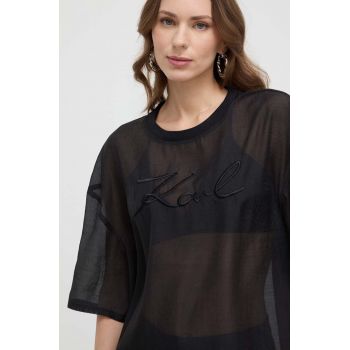 Karl Lagerfeld tricou femei, culoarea negru