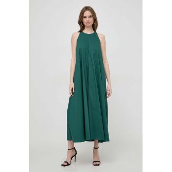 Liviana Conti rochie culoarea verde, maxi, evazati
