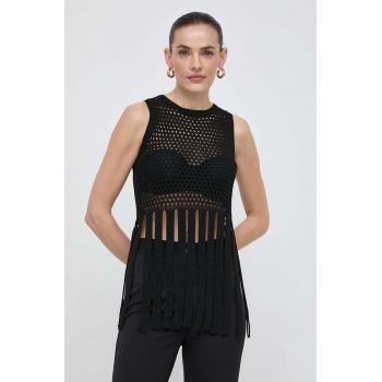 Marella bluza femei, culoarea negru, neted