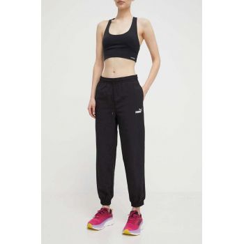 Puma pantaloni de trening culoarea negru, neted, 680406