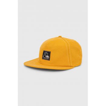 Quiksilver șapcă de baseball din bumbac culoarea galben, cu imprimeu