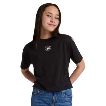 Converse tricou de bumbac pentru copii culoarea negru