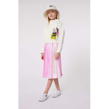 Karl Lagerfeld bluza copii culoarea bej, cu imprimeu
