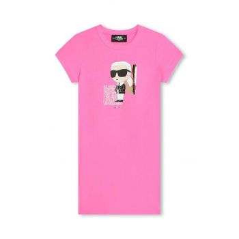 Karl Lagerfeld rochie fete culoarea roz, mini, drept ieftina