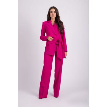 Pantaloni evazati de culoare fucsia