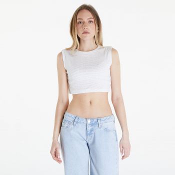 Calvin Klein Jeans Aop Cropped Tank Top Warp Logo White la reducere