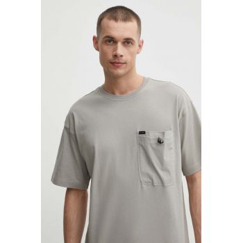 Columbia tricou din bumbac Landroamer barbati, culoarea gri, neted, 2076021 ieftin