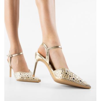 Pantofi dama Tegan Aurii ieftini