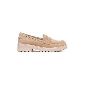 Pantofi loafer uni de piele intoarsa