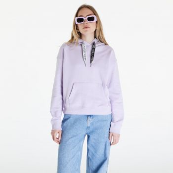 Tommy Jeans Boxy Logo Drawcord Hoodie Lavender Flower la reducere
